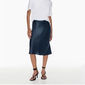 Babaton Slip Midi Skirt Navy